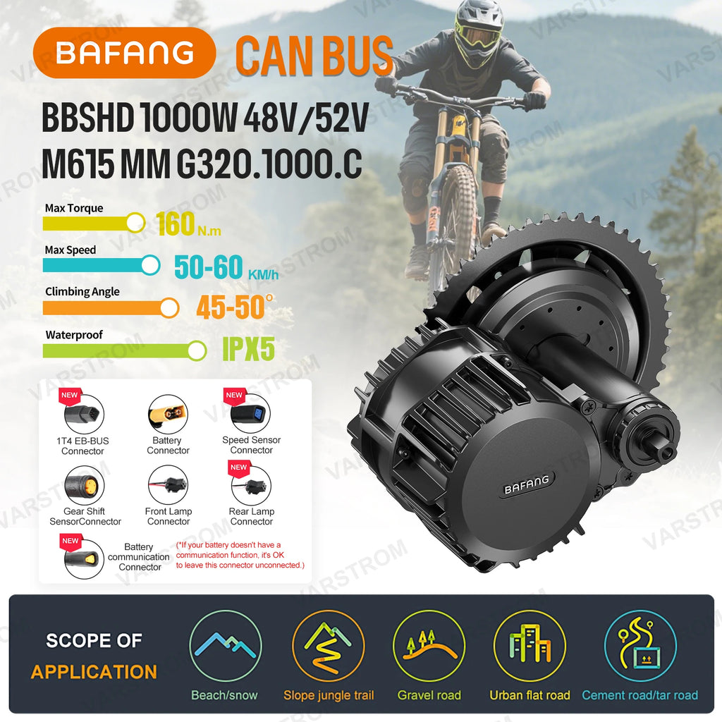 Mid Drive Motor Electric Bike Conversion kits  48V Battery