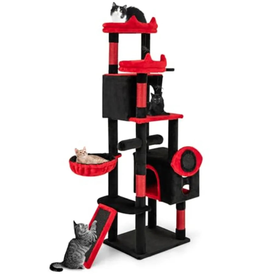 Multi-Level Goth Coffin Cat Tree Tower