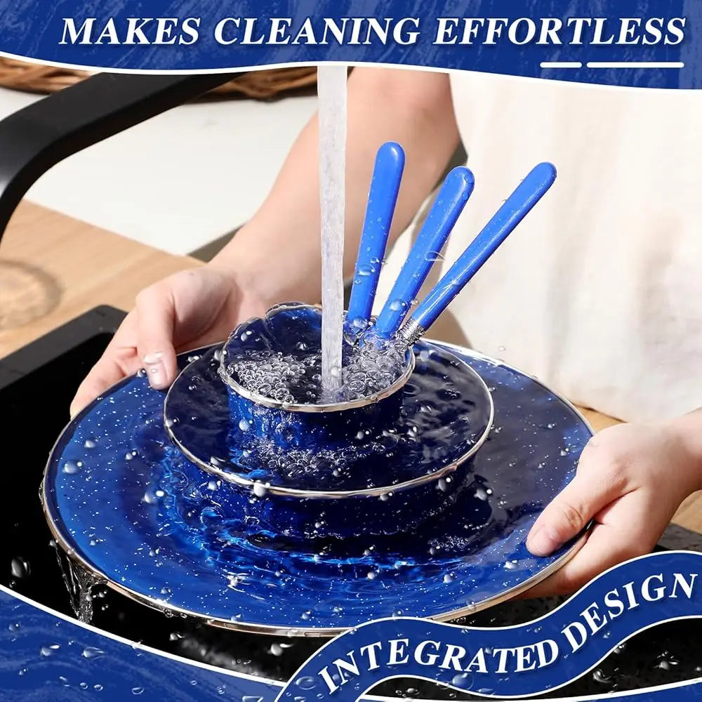 48 Pcs Enamel Camping Tableware And Utensils Set