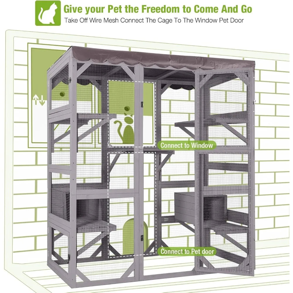 Catio Outdoor Cat Enclosure Large Walk in Window