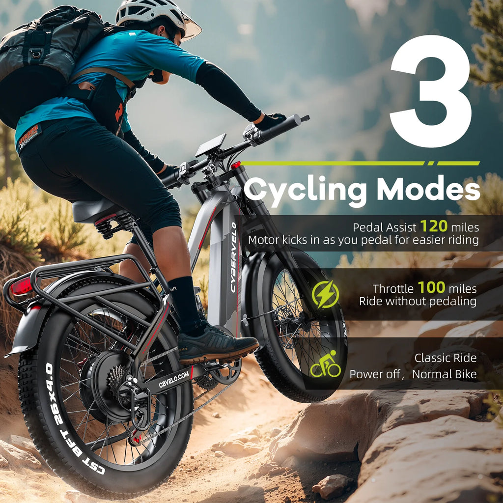 26 Inch Wide Fat Tire Mountain Ebike