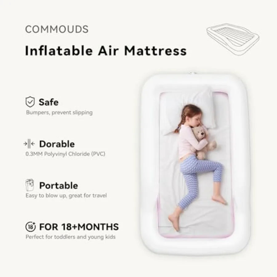 Portable Toddler Travel Bed with Safety Bumpers