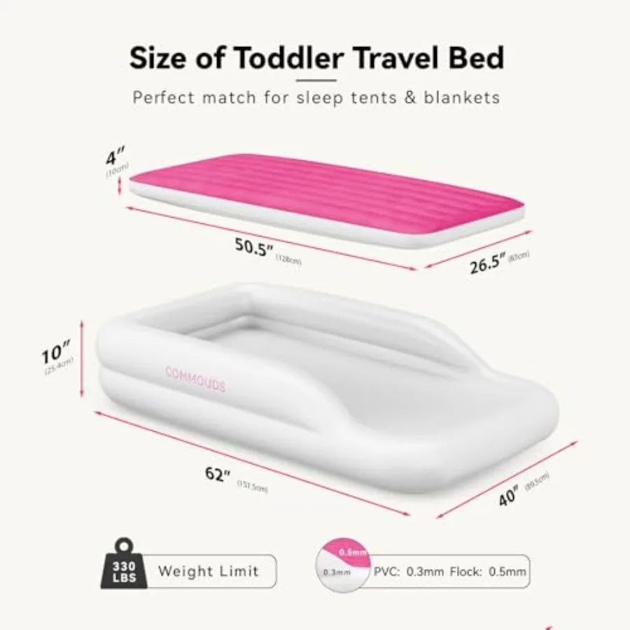 Portable Toddler Travel Bed with Safety Bumpers