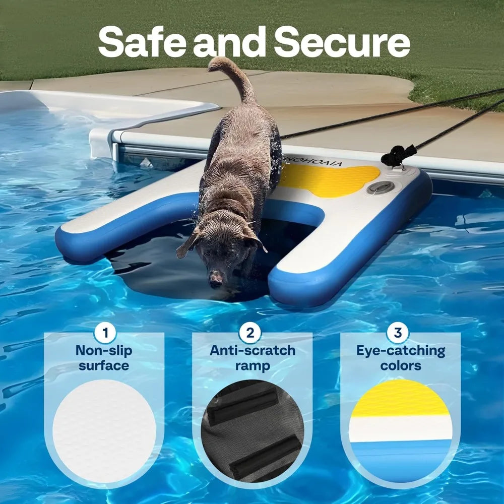 Inflatable Dog Boat Ramp Float for Pets Swimming
