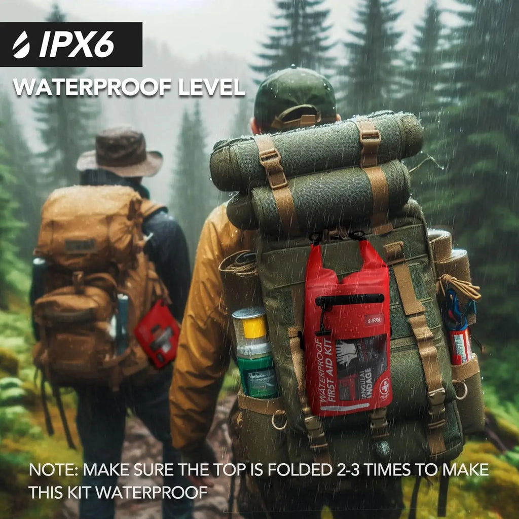 250-Piece Waterproof First Aid Kit with Reflective Dry Bag