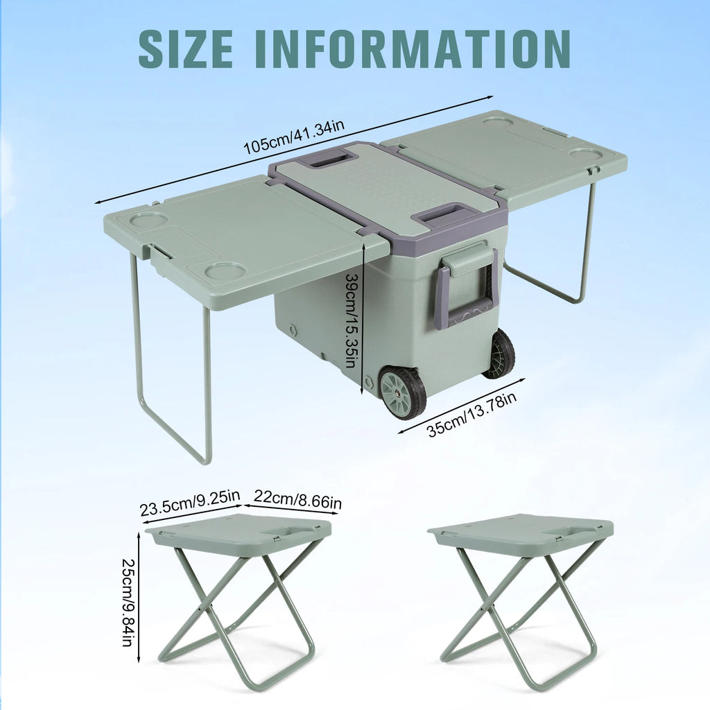 Portable Camping Cooler Leak-Proof for Tailgating Parties Picnics