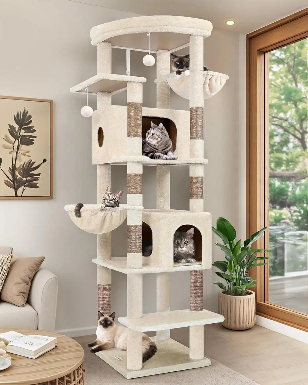 Heavy Duty 74in Cat Tree for Large Cats