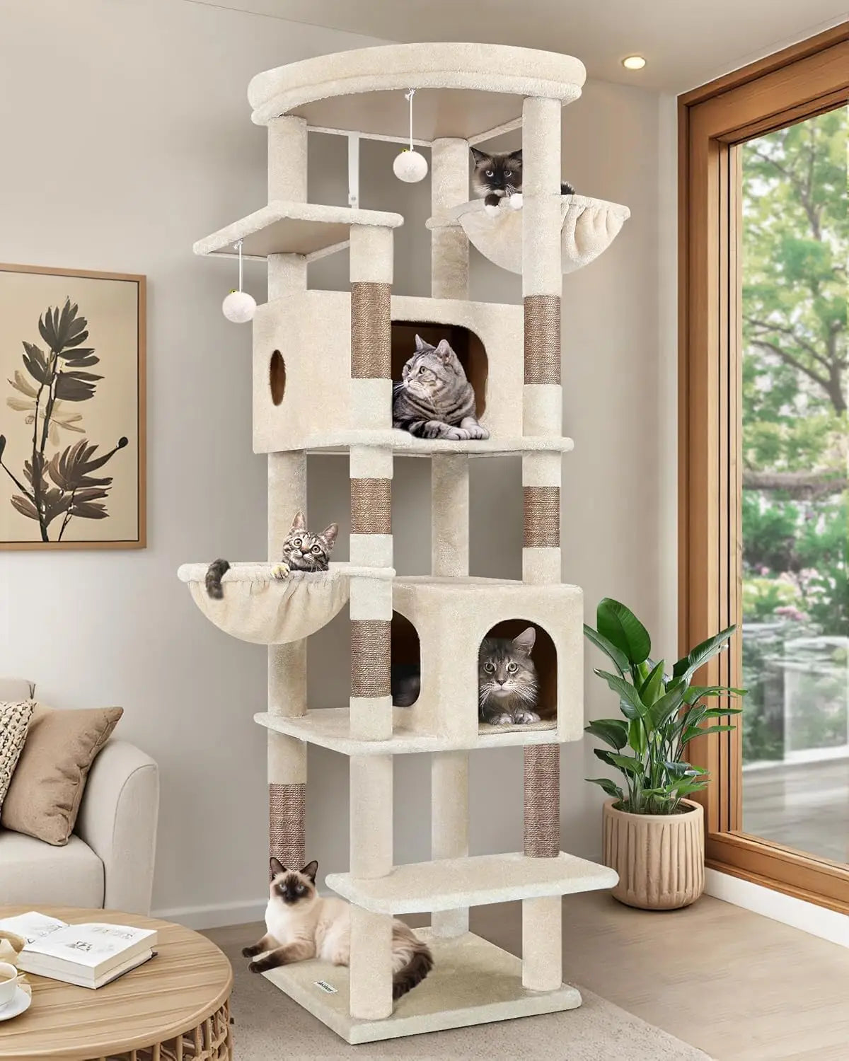 Heavy Duty 74in Cat Tree for Large Cats