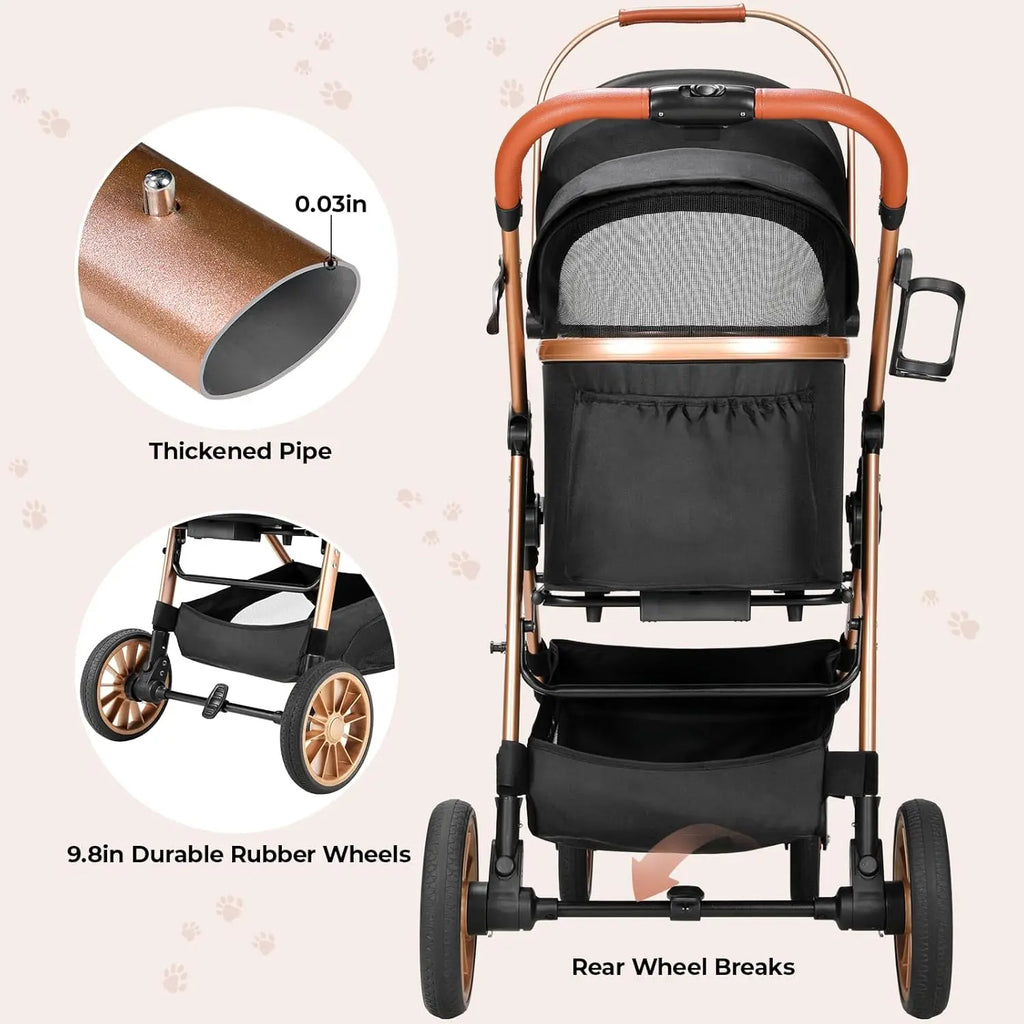 Shock Absorption Dog Buggy Stroller