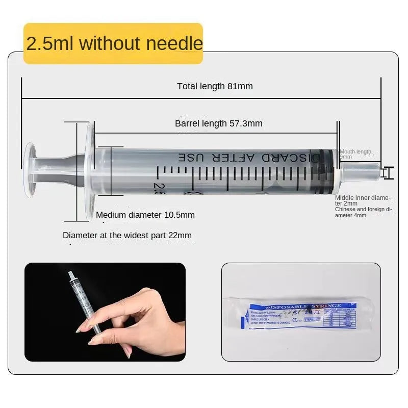 Plastic Needle-Free Disposable Syringes