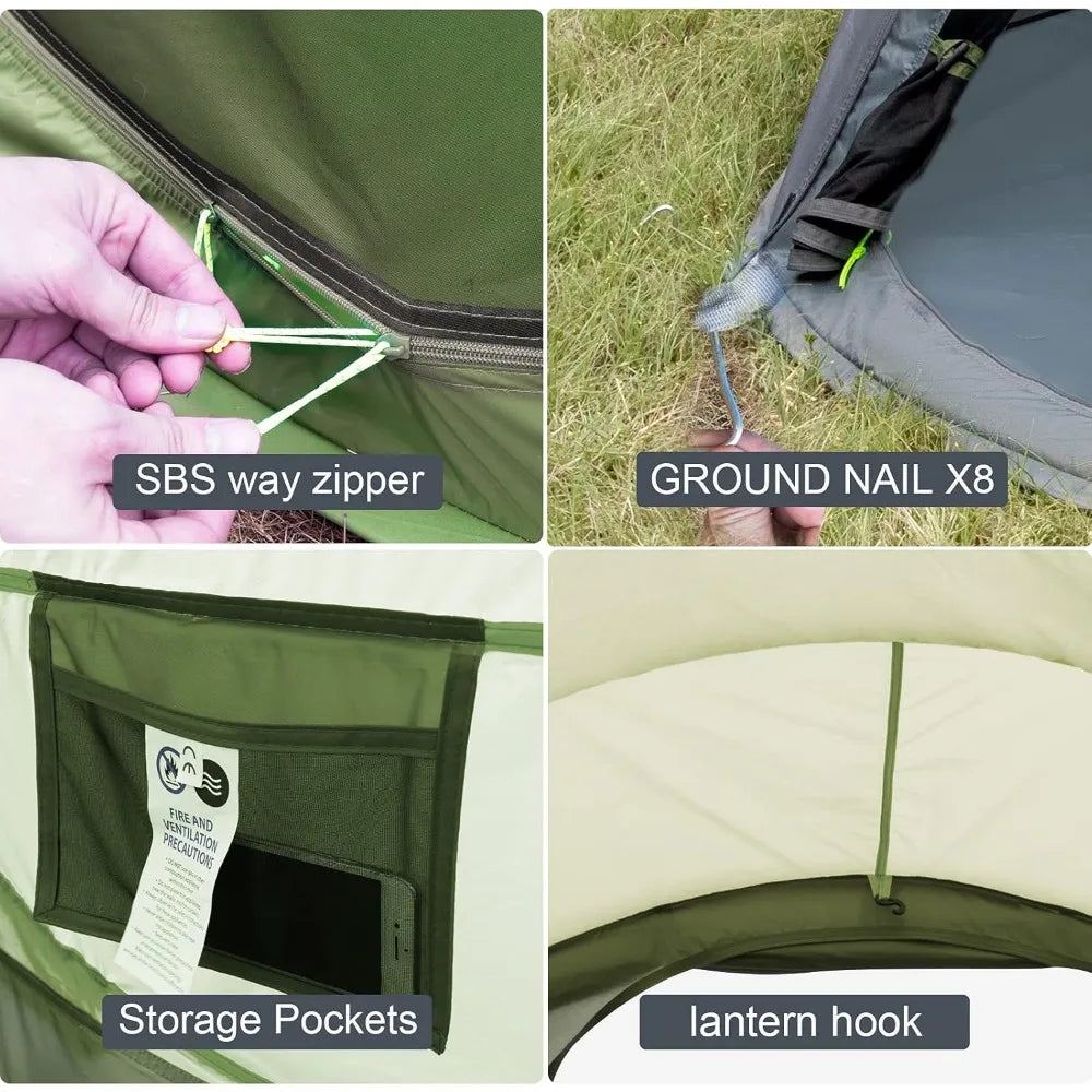4 Person Pop Up Waterproof Tent Instant Setup