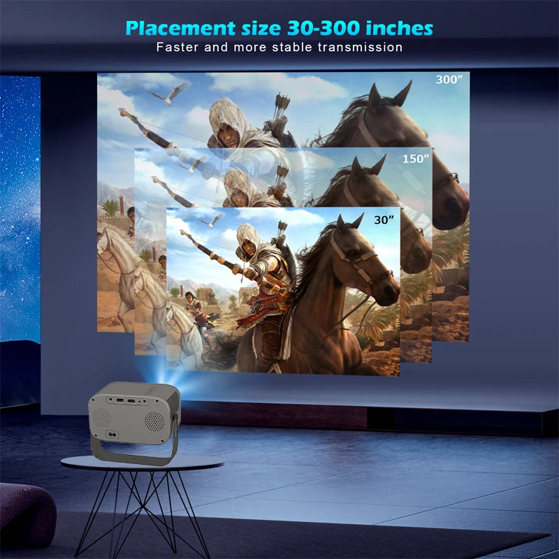 Portable Outdoor Movie Projector with Built-in Wi-Fi