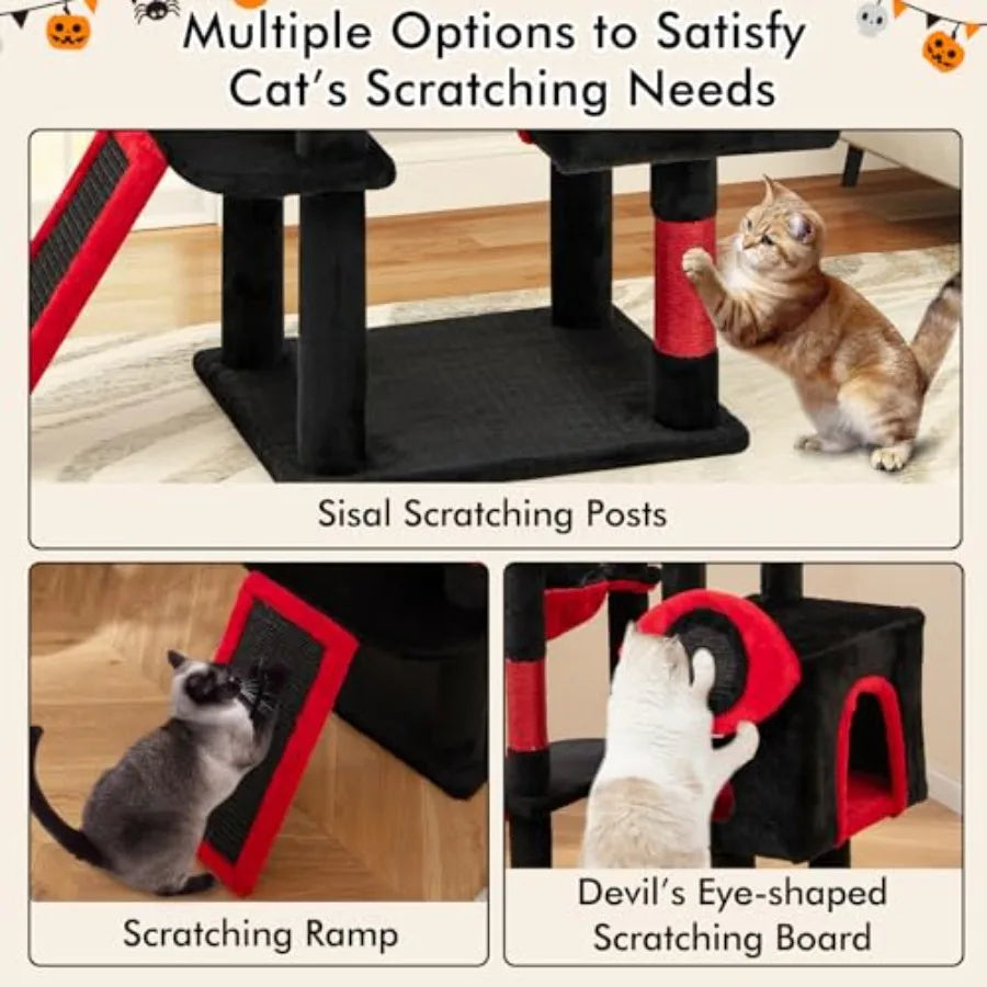 Multi-Level Goth Coffin Cat Tree Tower