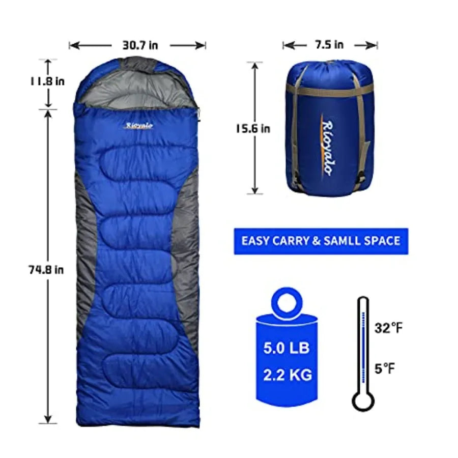 0 Degree Winter Sleeping Bags for Adults Camping