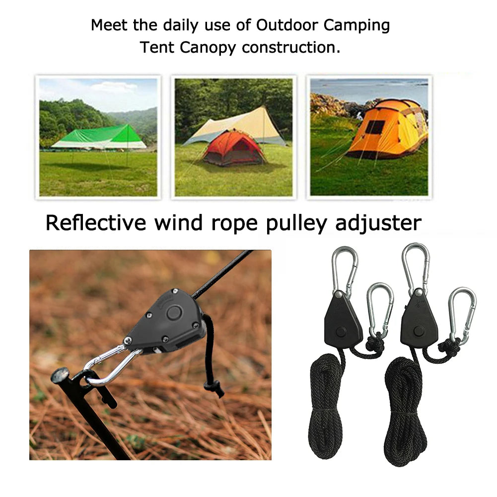 1-16pcs 2m Camping Tent Rope Tensioners