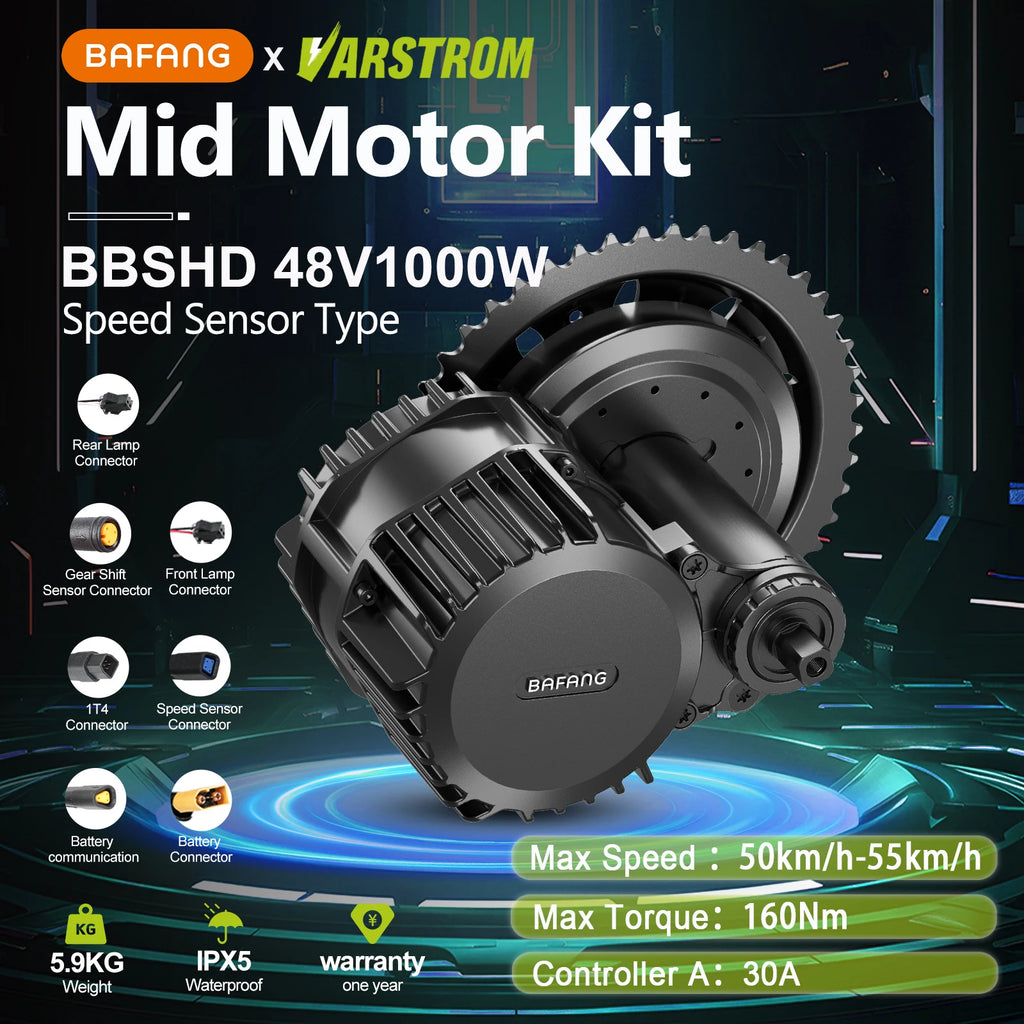 Mid Drive Motor Electric Bike Conversion kits  48V Battery