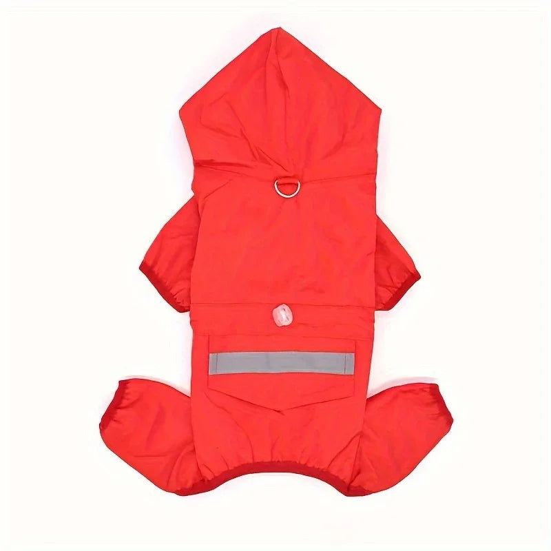 Dog Raincoat Double Waterproof Four Feet Wading Design]