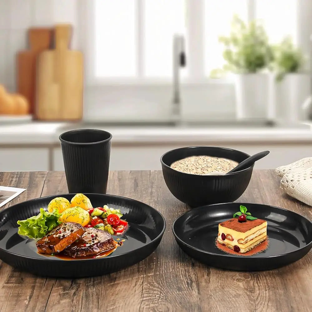 Wheat Straw Dinnerware Set | 30 Pcs Plates And Bowls Sets