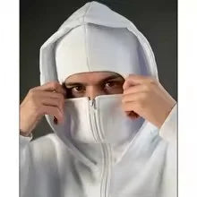 Men's Balaclava Zip Hoodie – Winter Warm Face Mask Jacket
