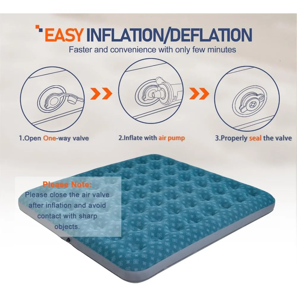 King Size Air Mattress Inflatable Bed Sleeping Pad for Camping