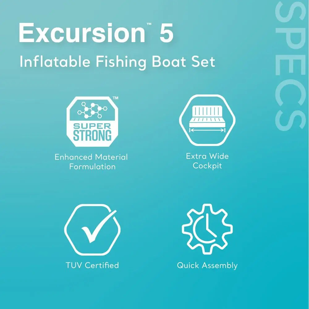 Excursion 5 Person Inflatable Boat Set