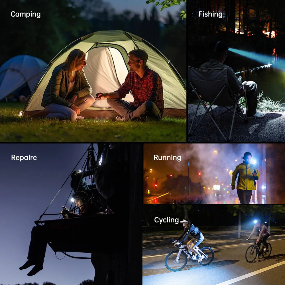 Headlamp Rechargeable RED LED Flashlight for camping