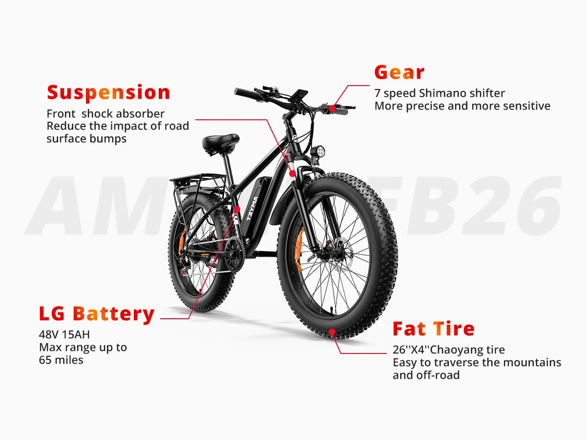 Adults Electric Bicycle Peak  Fat Tire Mountain Bike