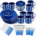 48 Pcs Enamel Camping Tableware And Utensils Set
