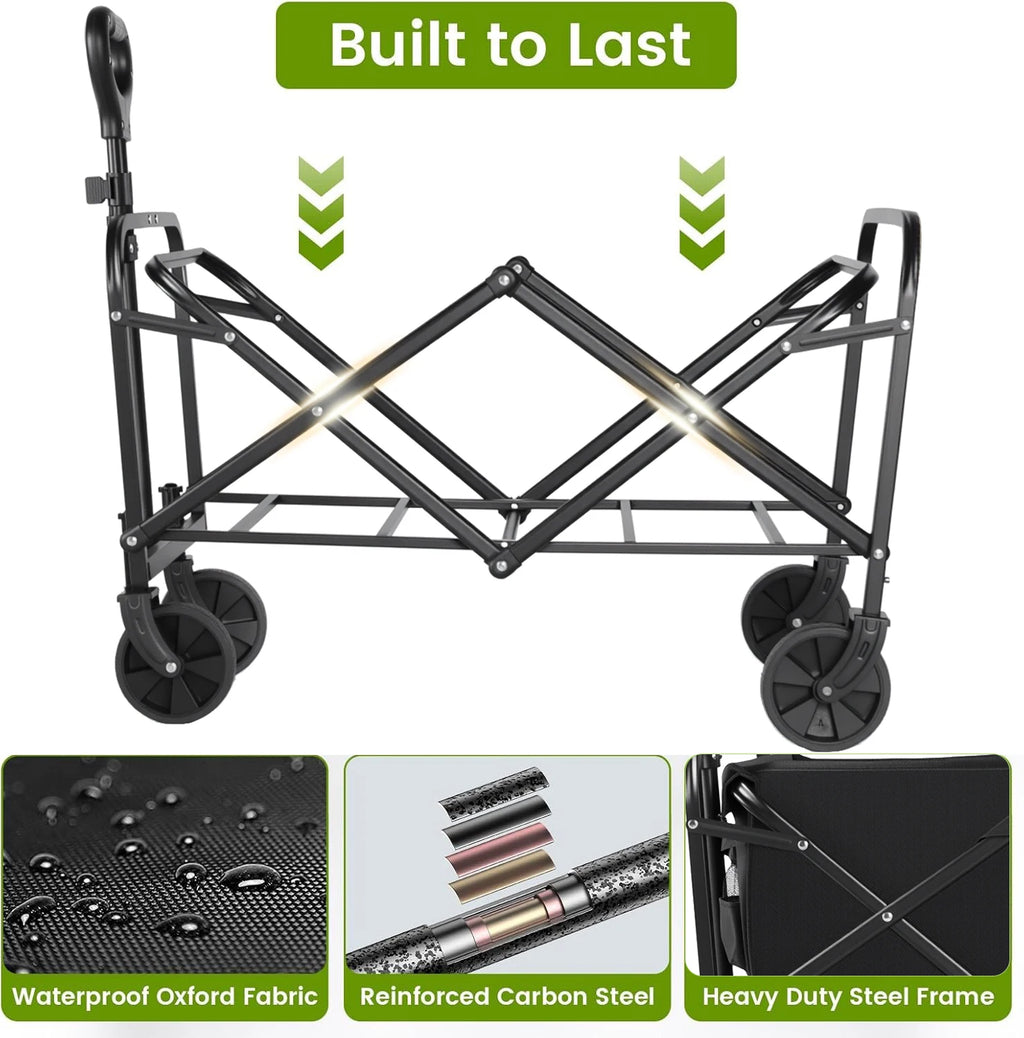 Heavy Duty Wagon Carts Foldable with All-Terrain Wheels
