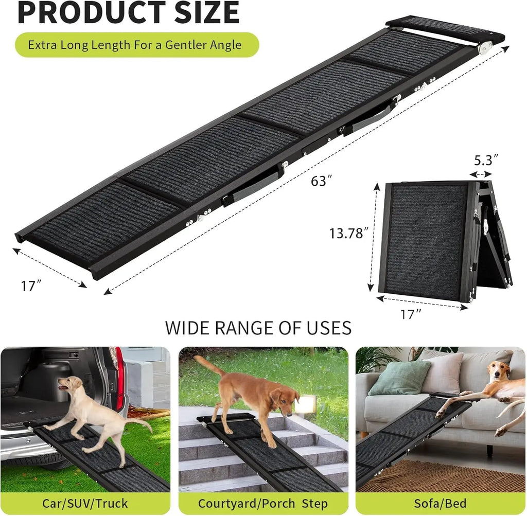 Dog Ramp for Car, Large Folding Pet Stair Ramps