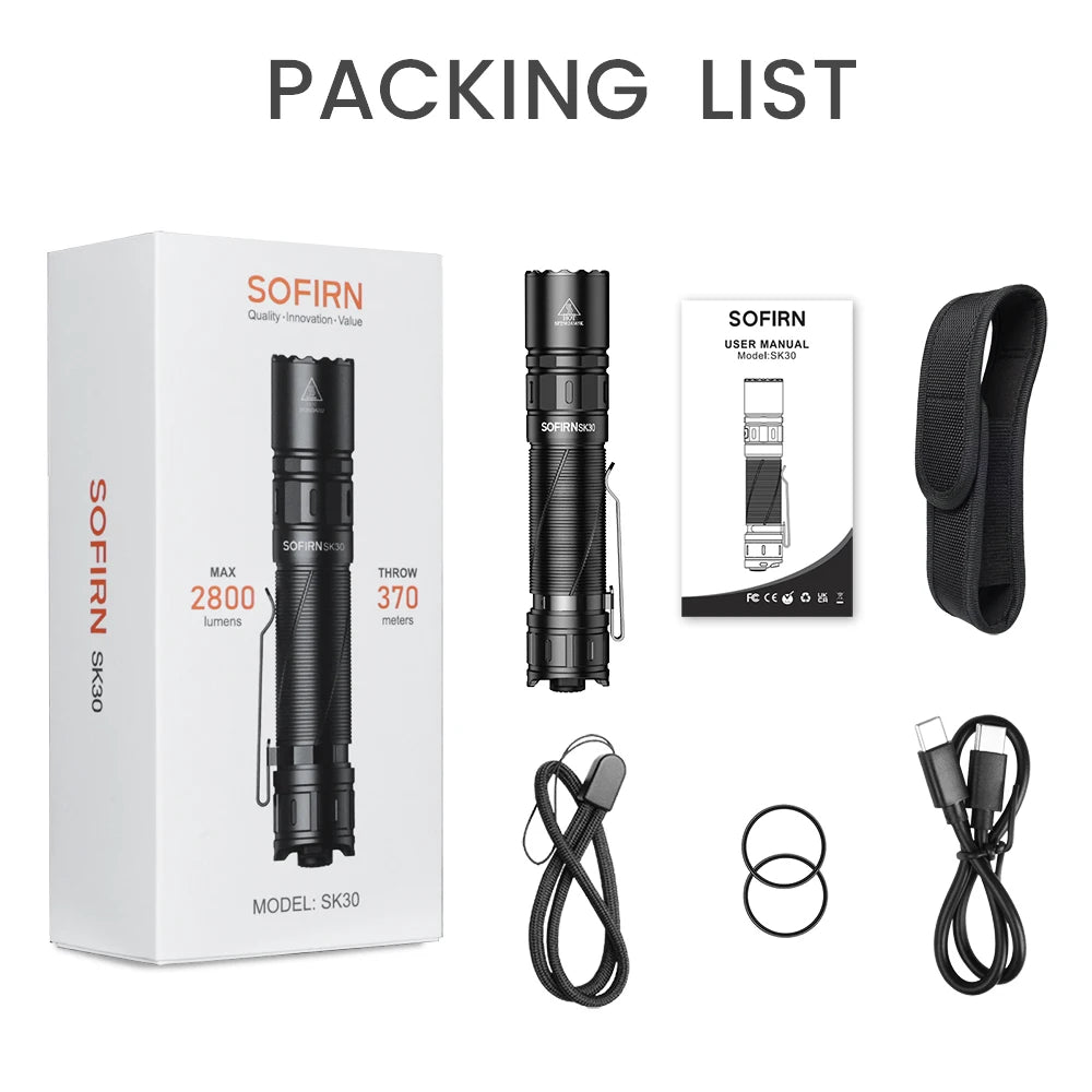 High Lumen 6000K Tactical Flashlight