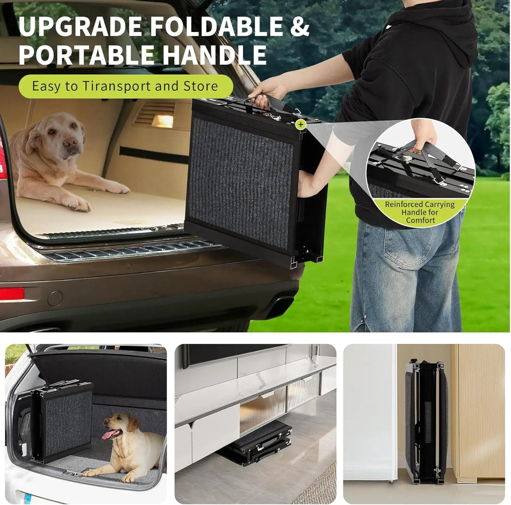 Dog Ramp for Car, Large Folding Pet Stair Ramps