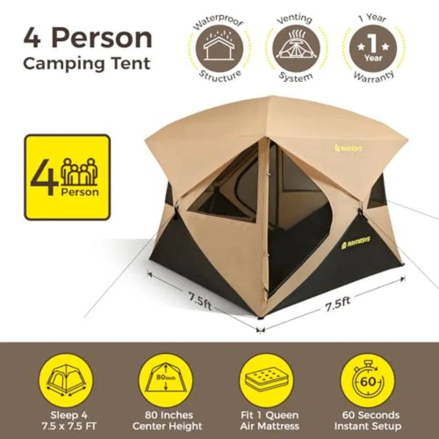 Camping Tent 4 Person Tent for Camping