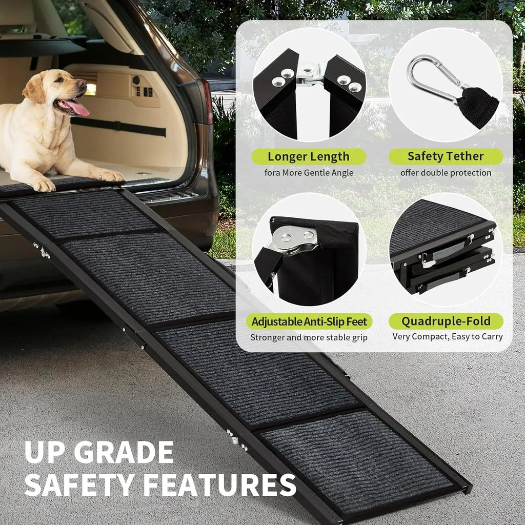 Dog Ramp for Car, Large Folding Pet Stair Ramps
