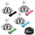 29Pcs Stainl Steel Utensils Camping Tableware Kit