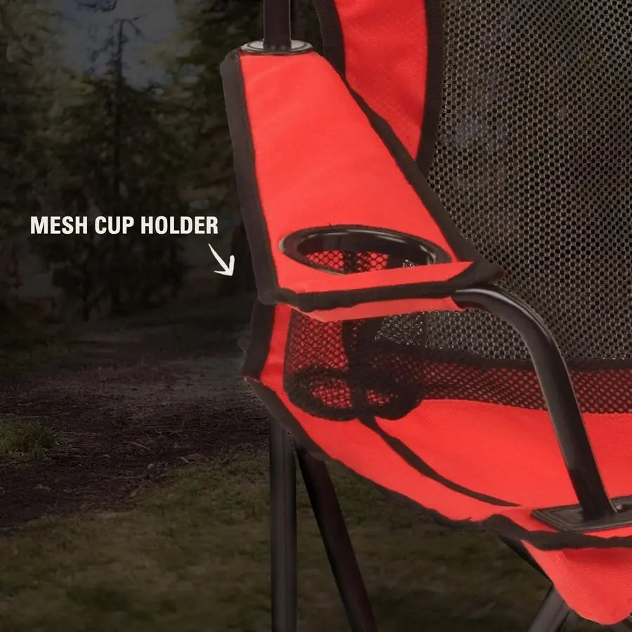 Broadband Mesh Quad Camping Chair with Carry Bag
