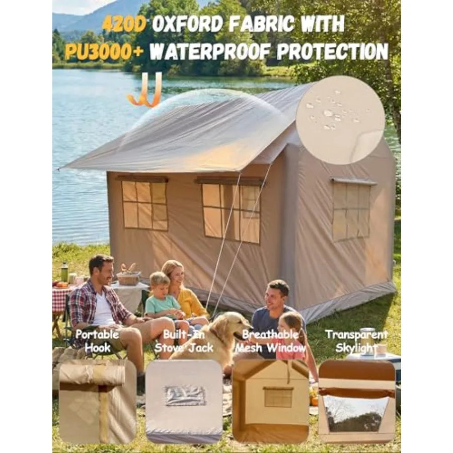 Luxury Glamping Inflatable Tent House for 6-8 Person