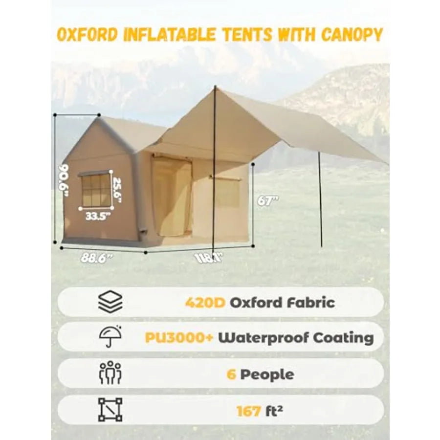 Luxury Glamping Inflatable Tent House for 6-8 Person
