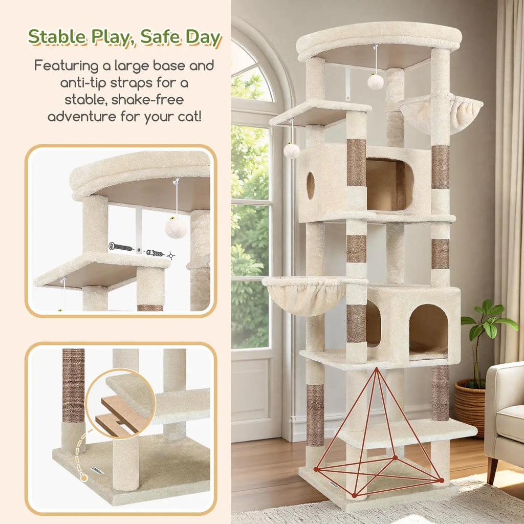 Heavy Duty 74in Cat Tree for Large Cats