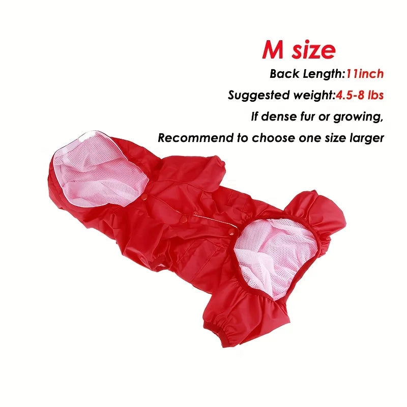 Dog Raincoat Double Waterproof Four Feet Wading Design]