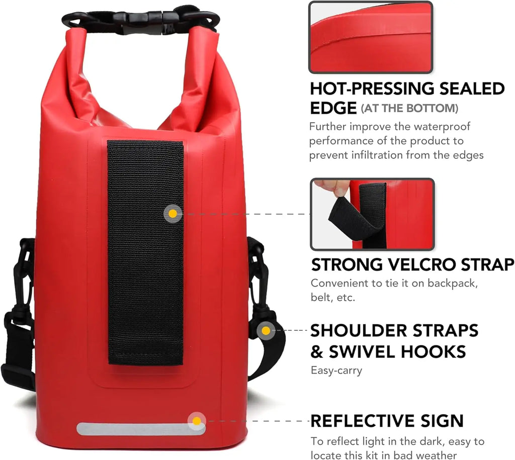 250-Piece Waterproof First Aid Kit with Reflective Dry Bag