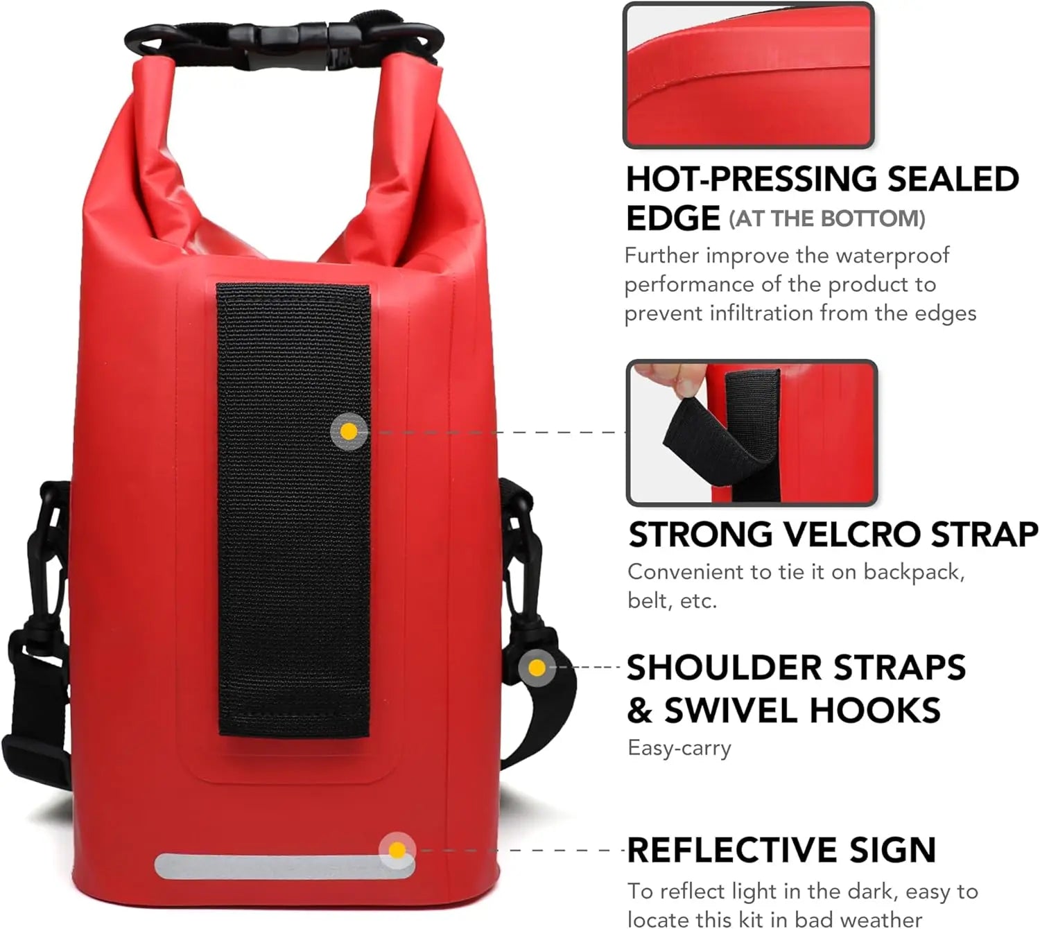 250-Piece Waterproof First Aid Kit with Reflective Dry Bag