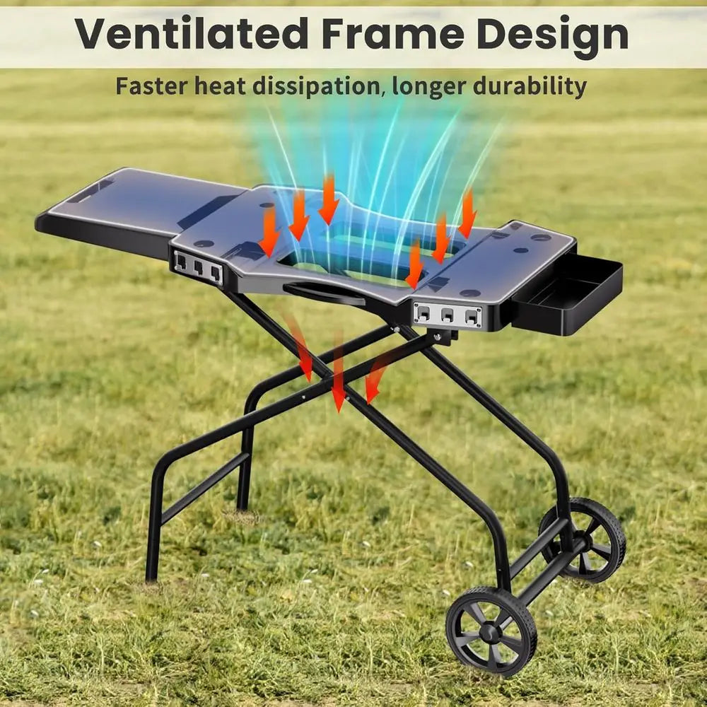 Portable BBQ Stand with Wheels