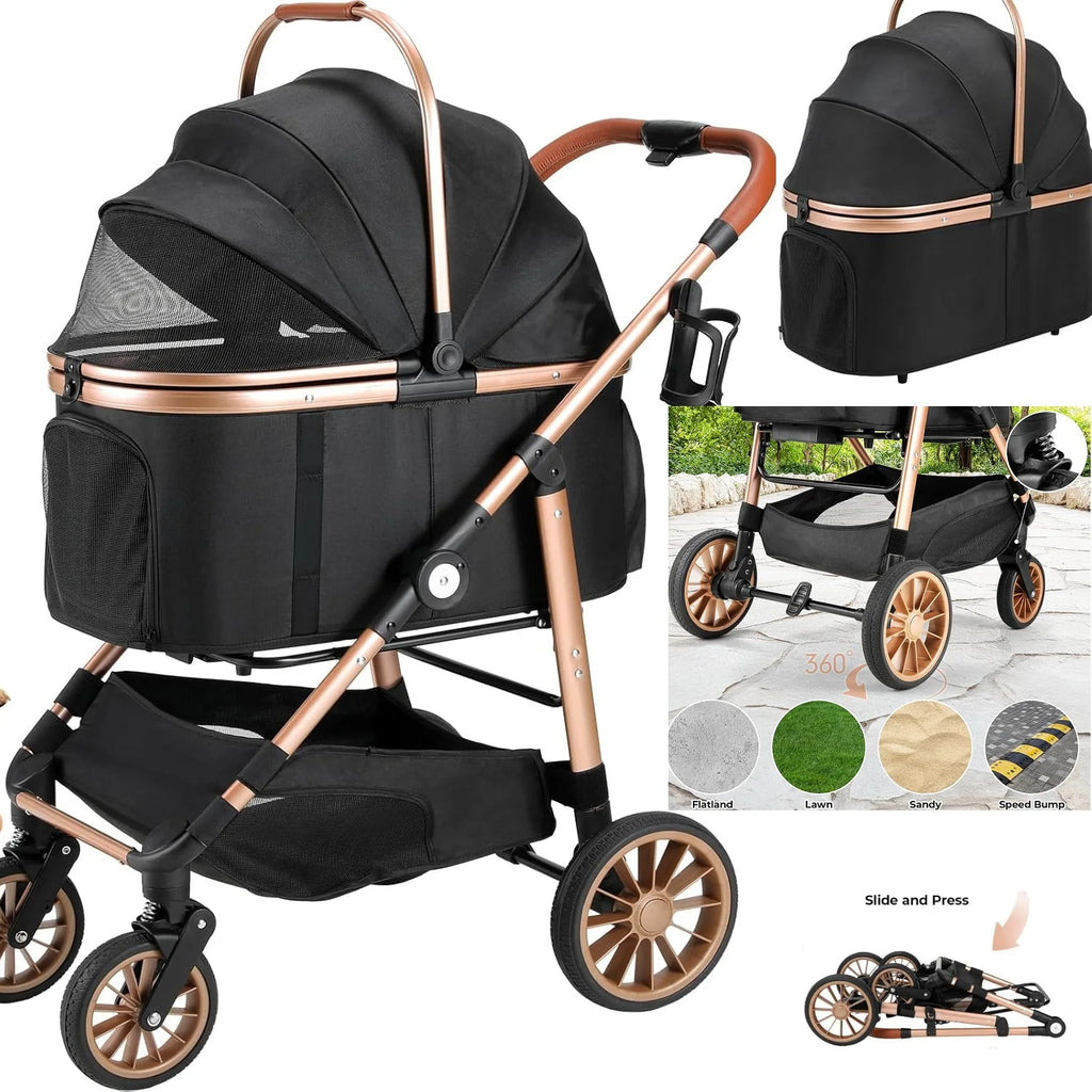 Shock Absorption Dog Buggy Stroller