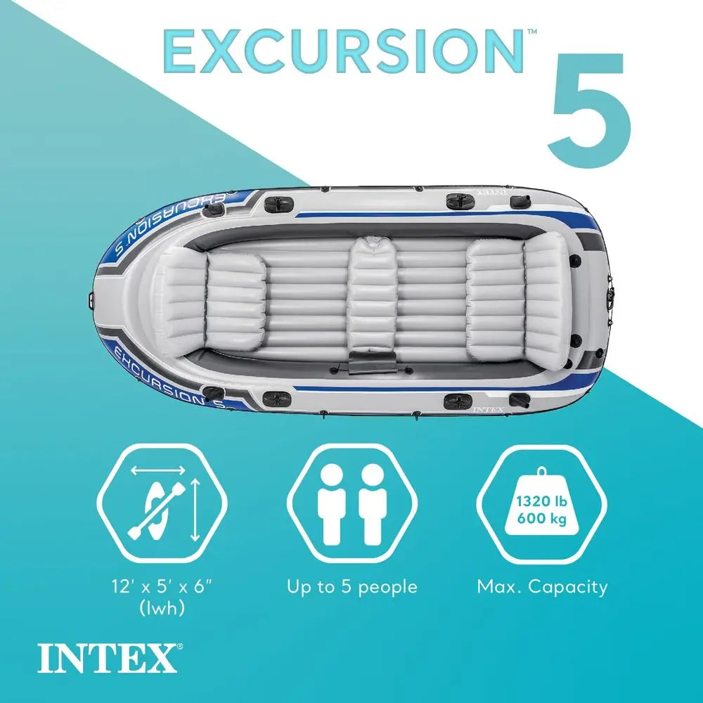 Excursion 5 Person Inflatable Boat Set