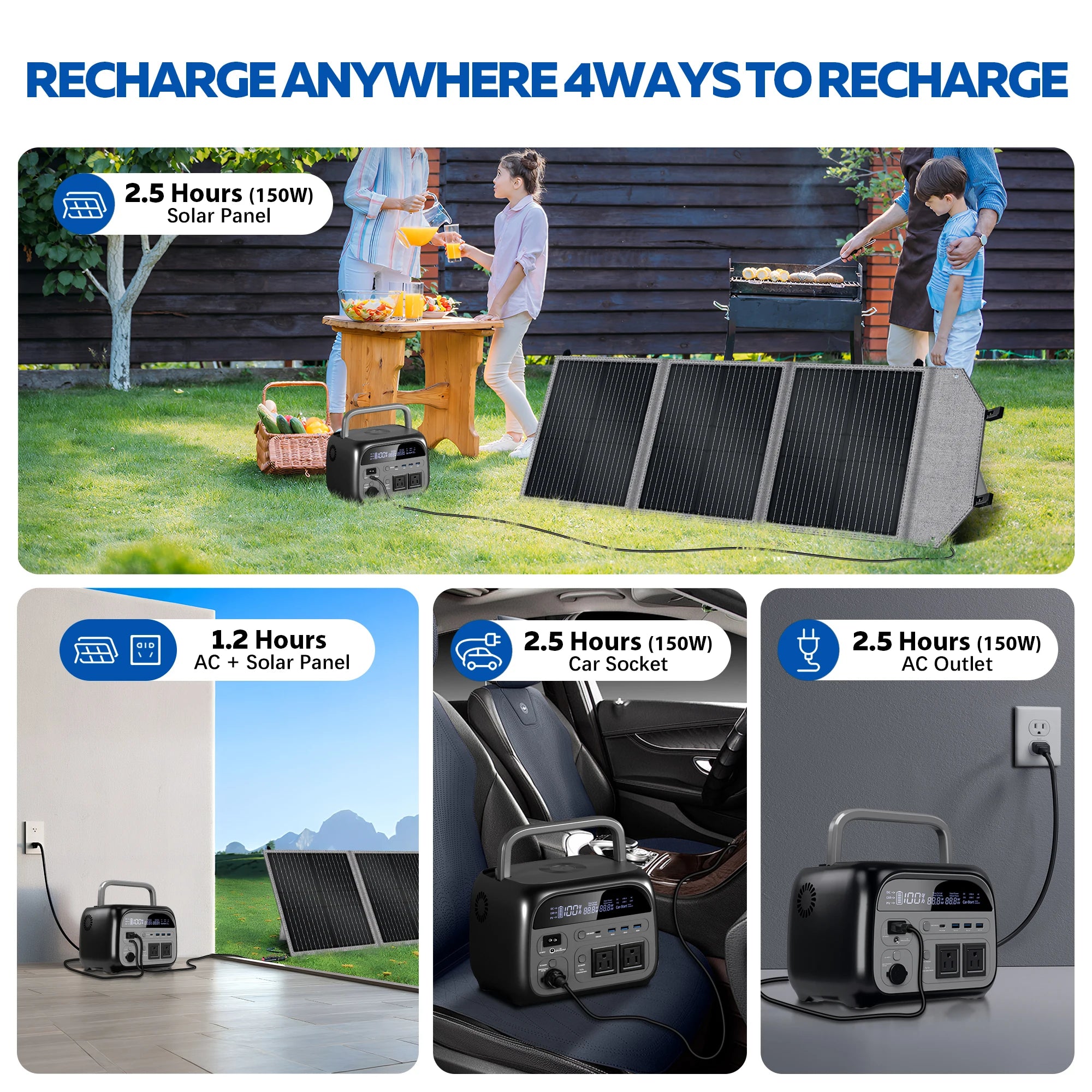 Camping Power Station 500W Portable Solar Generator