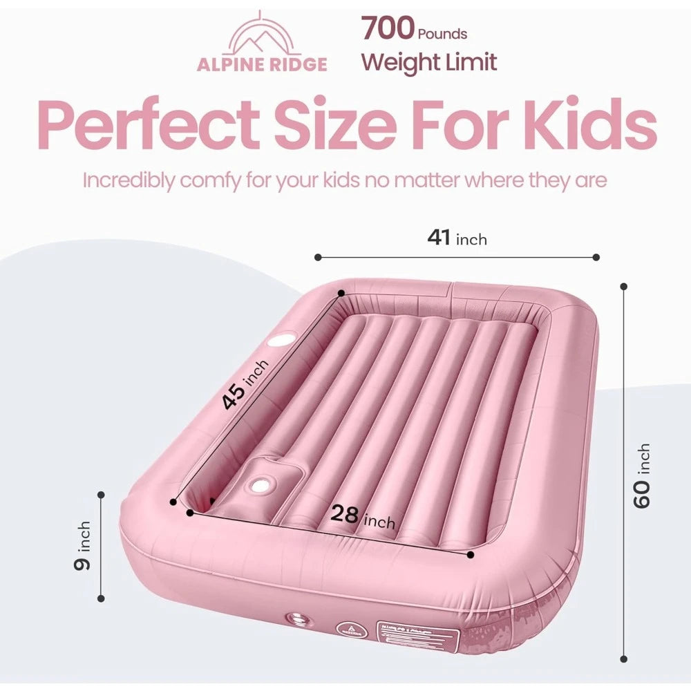 Portable Toddler Travel Bed with 4-Sided Safety Bumpers