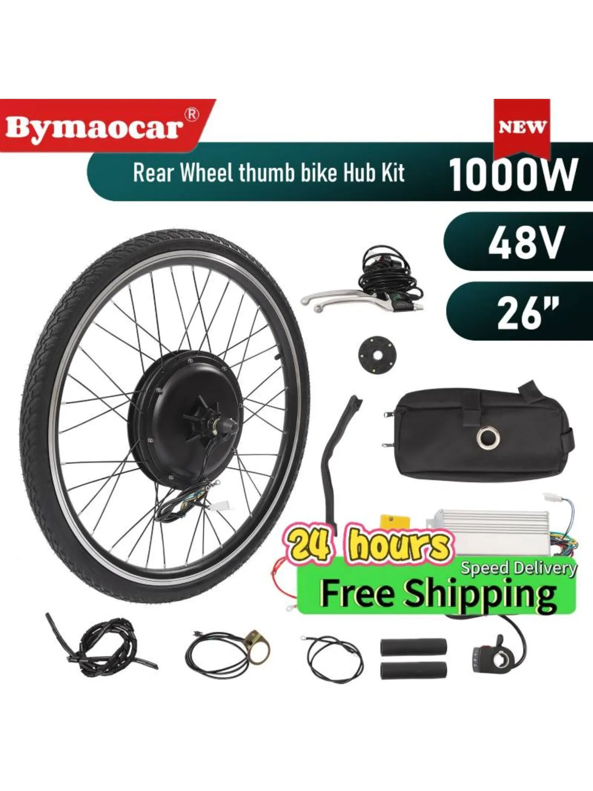 Electric Bike Conversion Kit 48V 1000W Rear Wheel