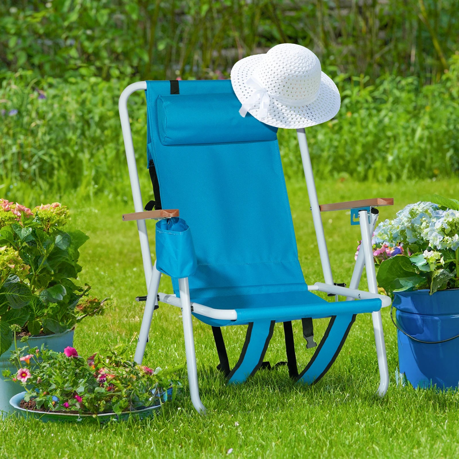 4-Position Adjustable Folding Beach Chair