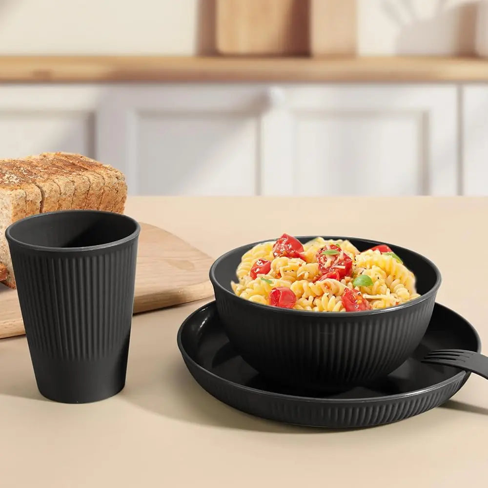 Wheat Straw Dinnerware Set | 30 Pcs Plates And Bowls Sets